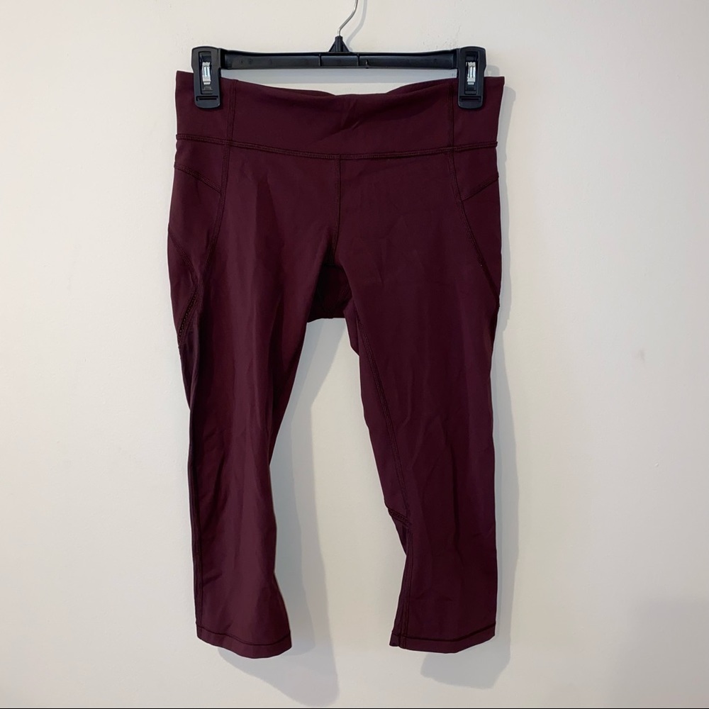Lululemon maroon cropped leggings size 6